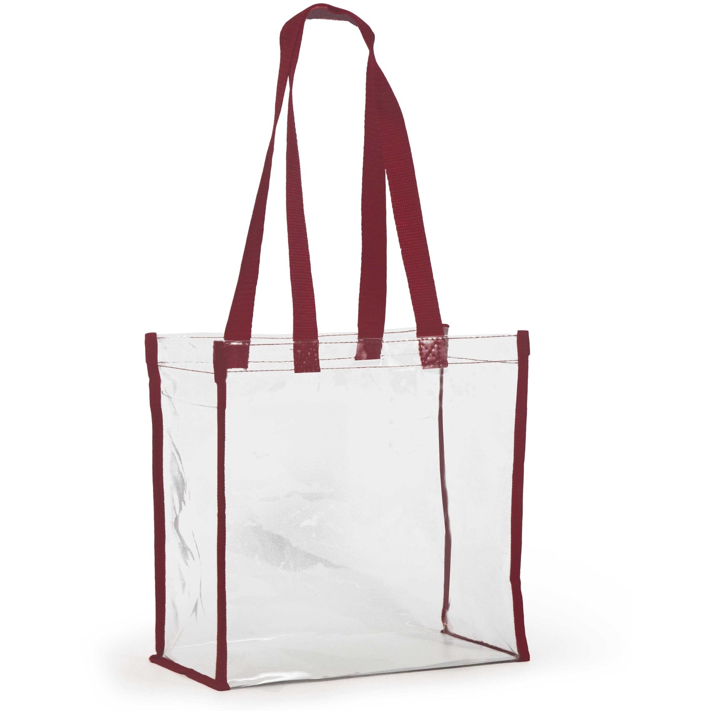 Clear Stadium Tote - Maroon