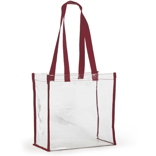Clear Stadium Tote - Maroon