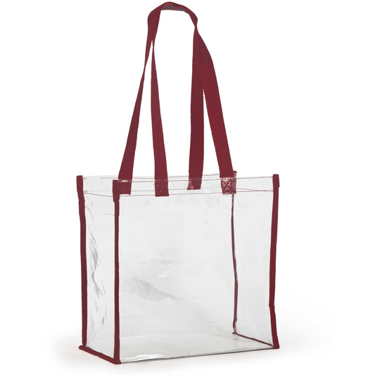 Clear Stadium Tote - Maroon
