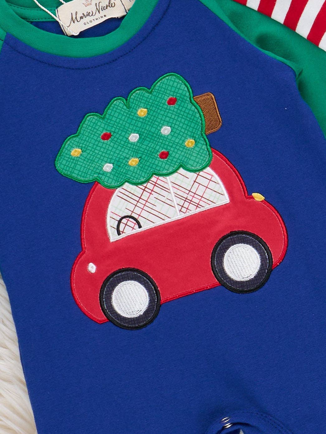 Christmas Tree Delivery Embroidered Romper