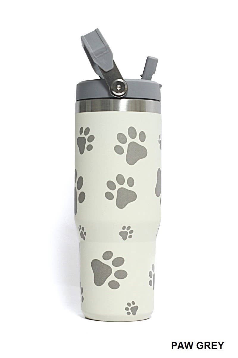 Mardi Gras Swirl 30 OZ STAINLESS STEEL FLIP STRAW TUMBLER- MARDI GRAS SWIRL