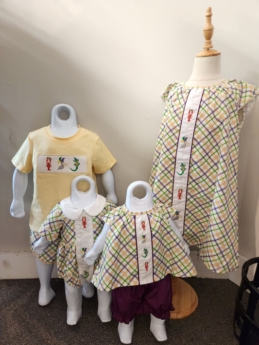 Cajun Mardi Gras Smock Girl Set