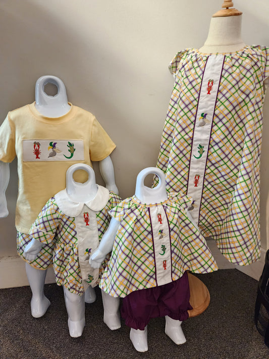 Cajun Mardi Gras Smocks Boy Set