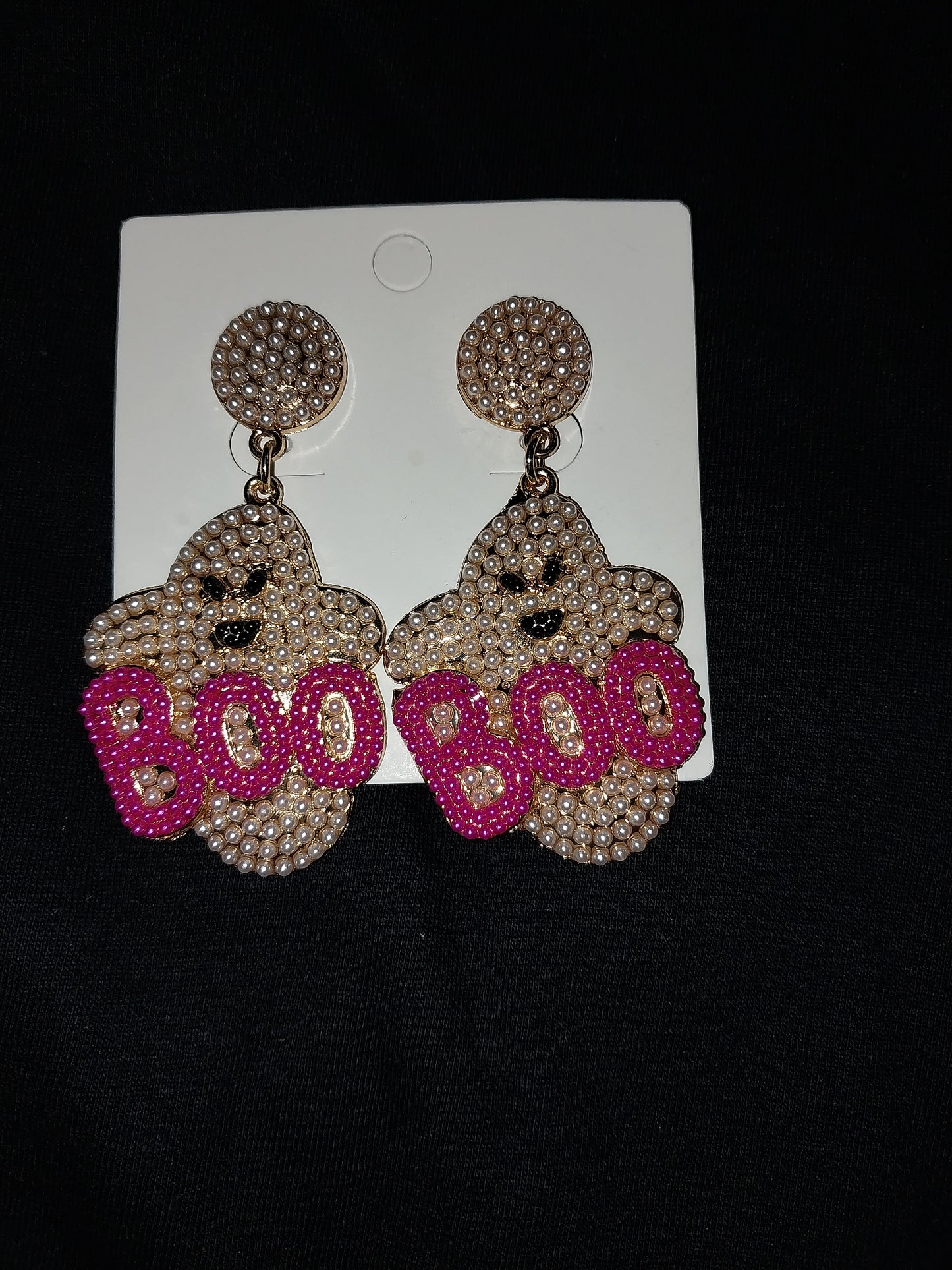 Pink Ghost "Boo" Earrings