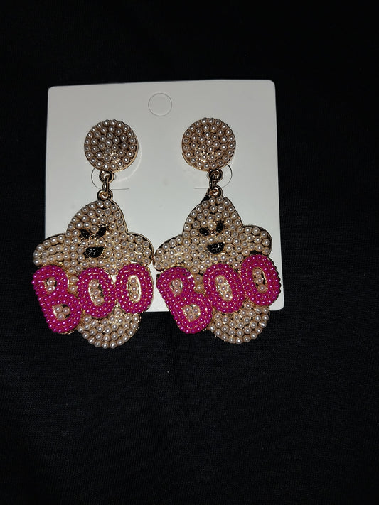 Pink Ghost "Boo" Earrings