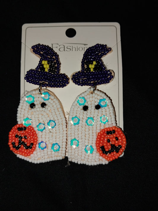 Halloween Seed Bead Earrings