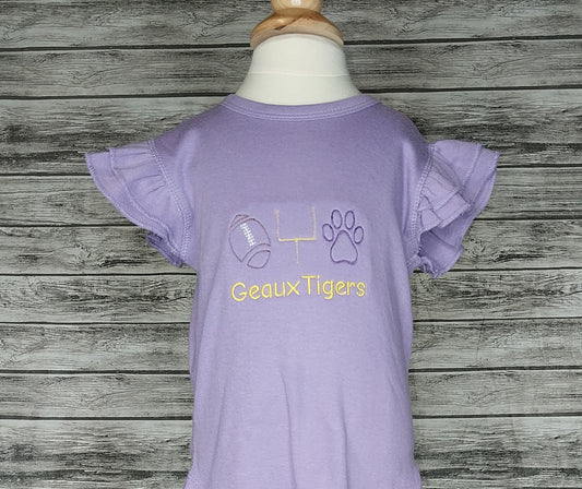 Geaux Tigers Tri-Football Embroidered