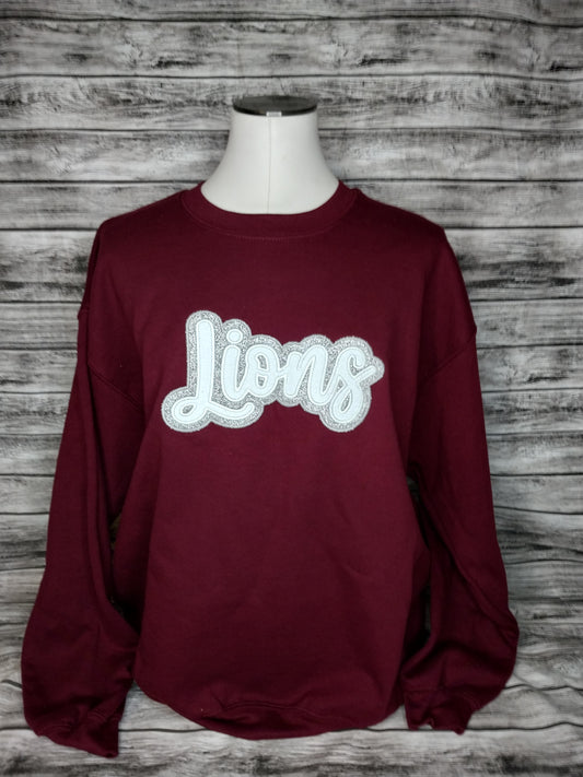 Lions Double Layered  Embroidered Sweatshirt