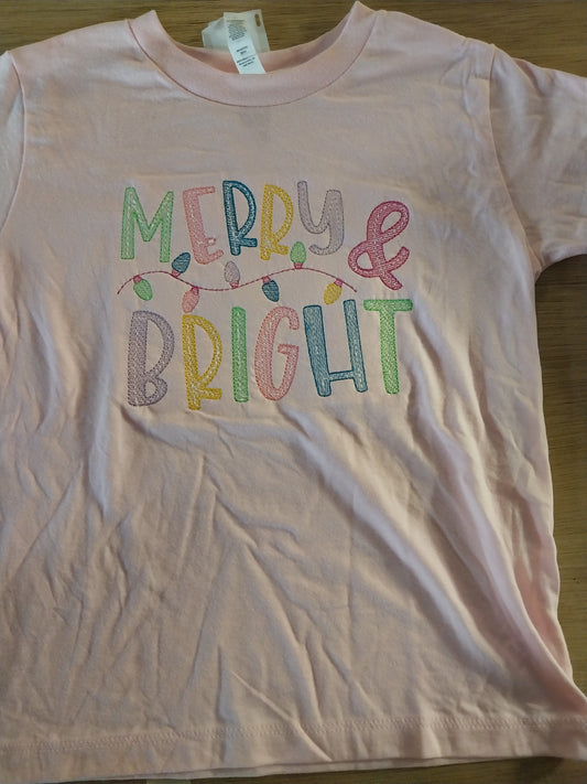 Merry & Bright Embroidered T-Shirt