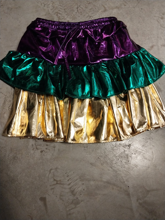 Queen of Mardi Gras Metallic Skort Infant, Toddler, Youth, & Adult