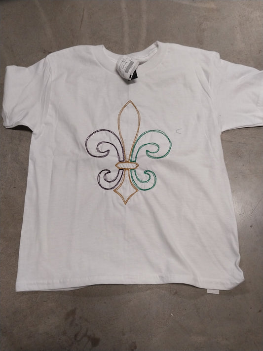 Fleur-de-lis Sketch Embroidered T-Shirt
