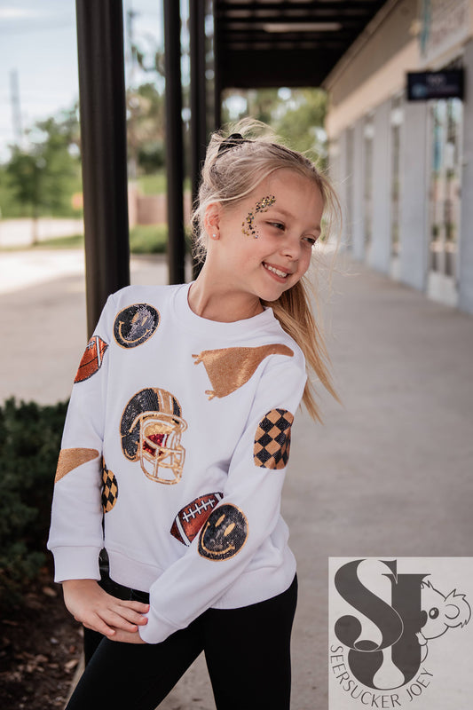 Black and Gold Sequin Sweatshirt Youth & Adult