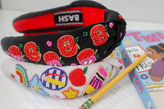Teacher Black with Red/ Pink Apples Headband