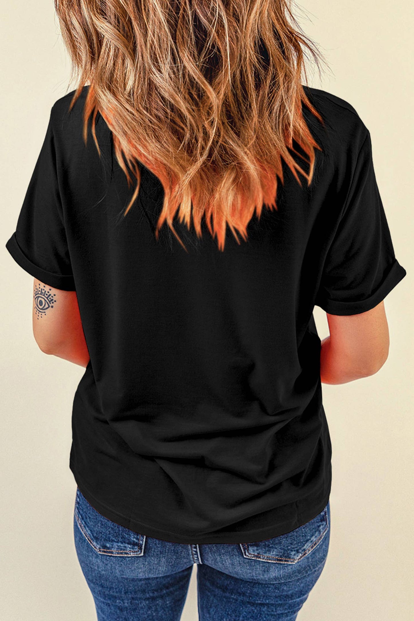 Sequin Basball Patch Graphic T Shirt