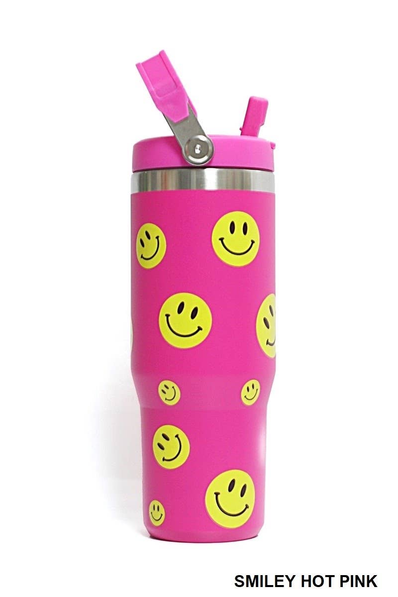 Mardi Gras Swirl 30 OZ STAINLESS STEEL FLIP STRAW TUMBLER- MARDI GRAS SWIRL