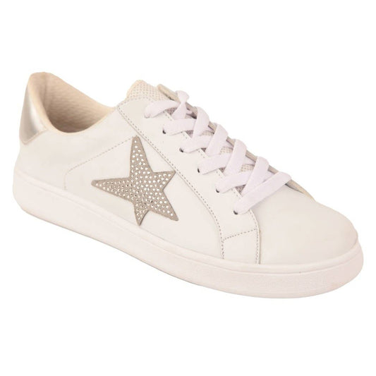 White and Gold Star Sneaker
