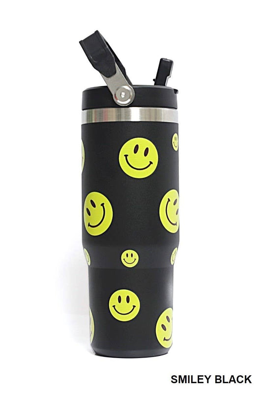 Mardi Gras Swirl 30 OZ STAINLESS STEEL FLIP STRAW TUMBLER- MARDI GRAS SWIRL