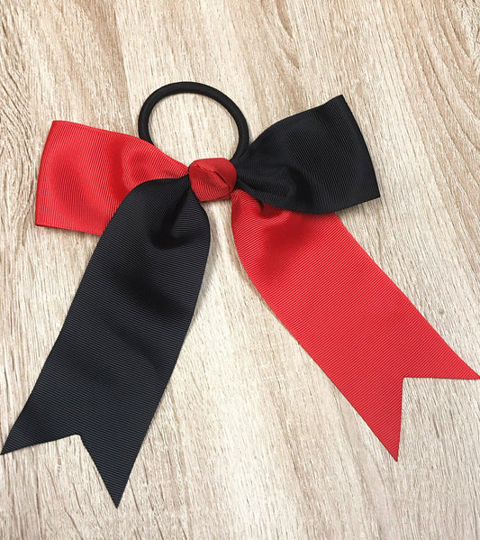 School Spirit Cheer Bows: Red/Black