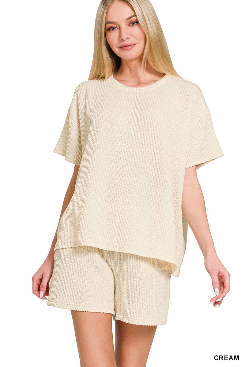Corded Rib Tee & Shorts Set