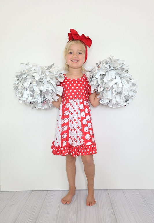Red Football Star Girls Dress