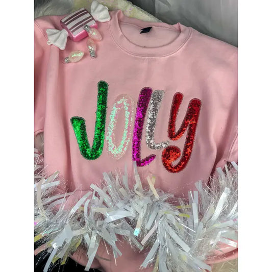 Pink Jolly Merry Christmas Sweatshirt