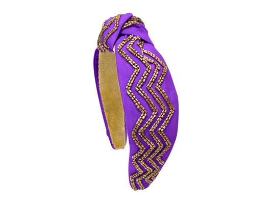 Headband Knot Chevron - Purple and Gold