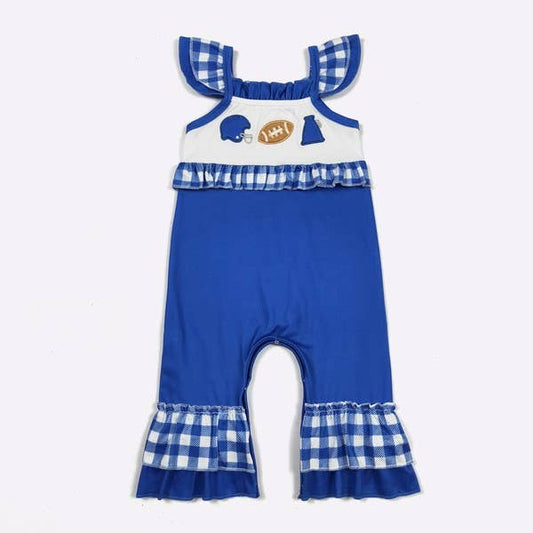 Team Spirit Baby Romper- Blue Embroidery