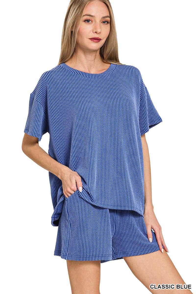 Corded Rib Tee & Shorts Set