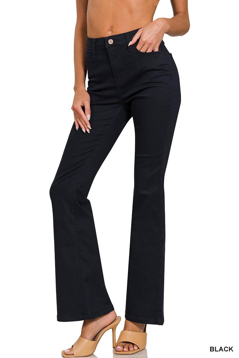 High Rise Bootcut Color Denim Pants