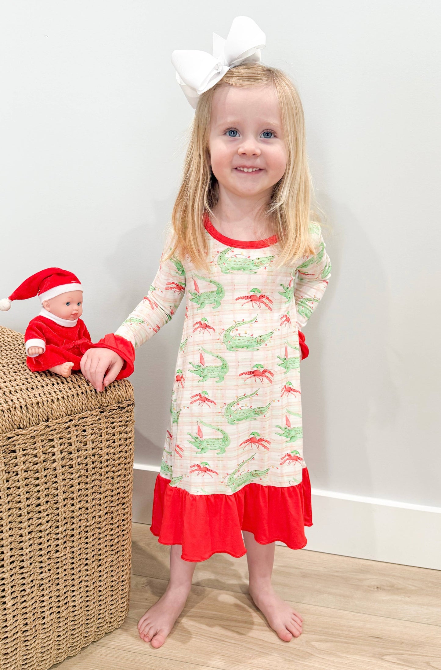 Gator & Crawfish Christmas Gown