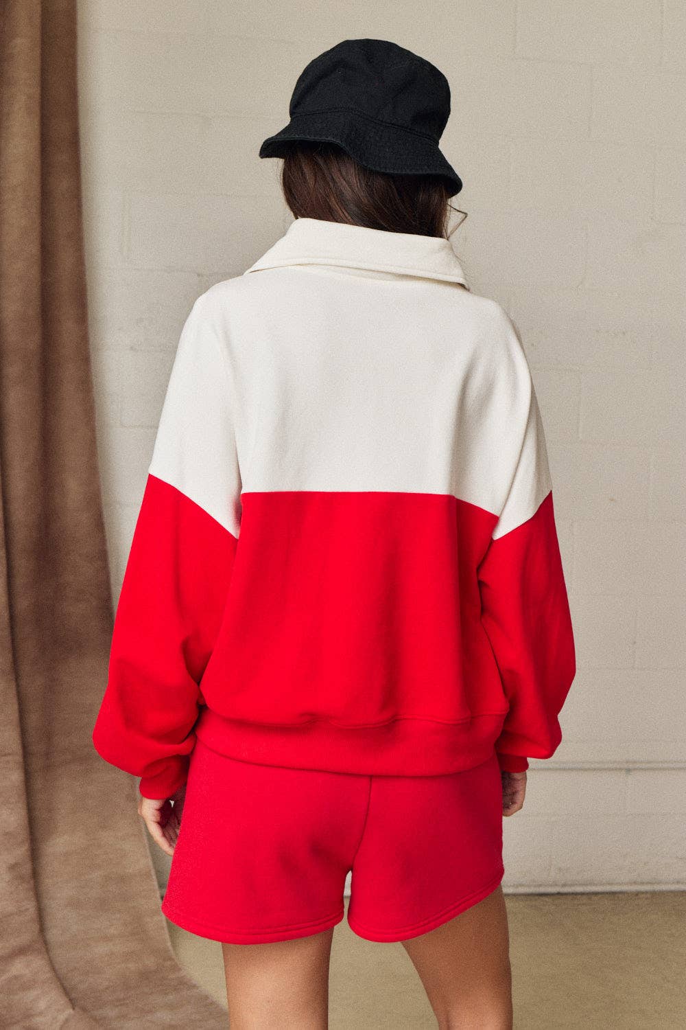 Royal Blue Colorblock Half Zip Pullover