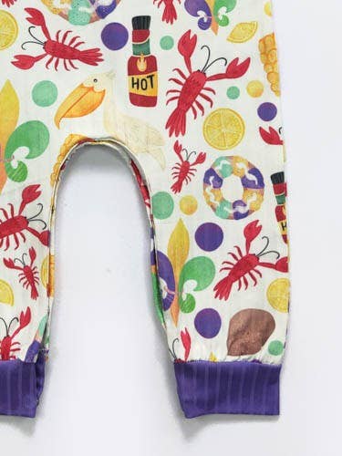 King Cake Boy Romper Mardi Gras