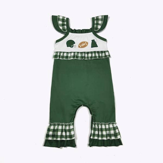 Team Spirit Baby Romper-Green Embroidery
