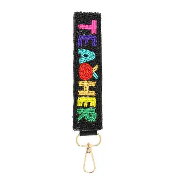 Teacher Seed Bead Keychain