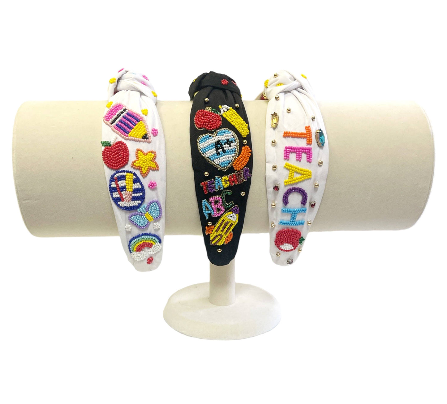 Teacher Black with Red/ Pink Apples Headband