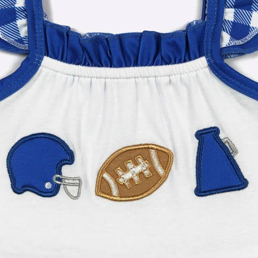 Team Spirit Girls Dress- Blue Embroidery