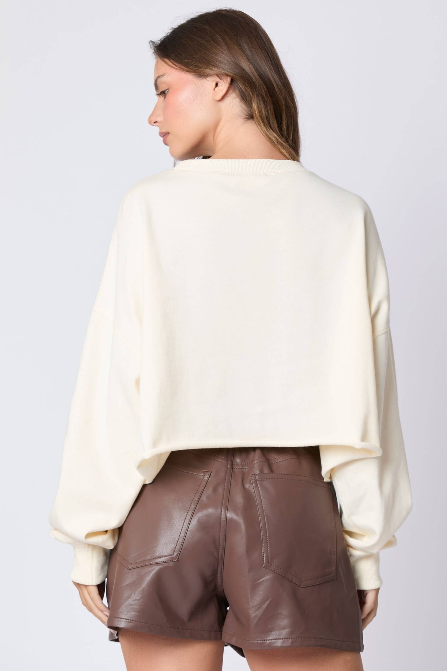 Thanksgiving Pumpkin Sequins Embroidery Sweatshirt- Cream
