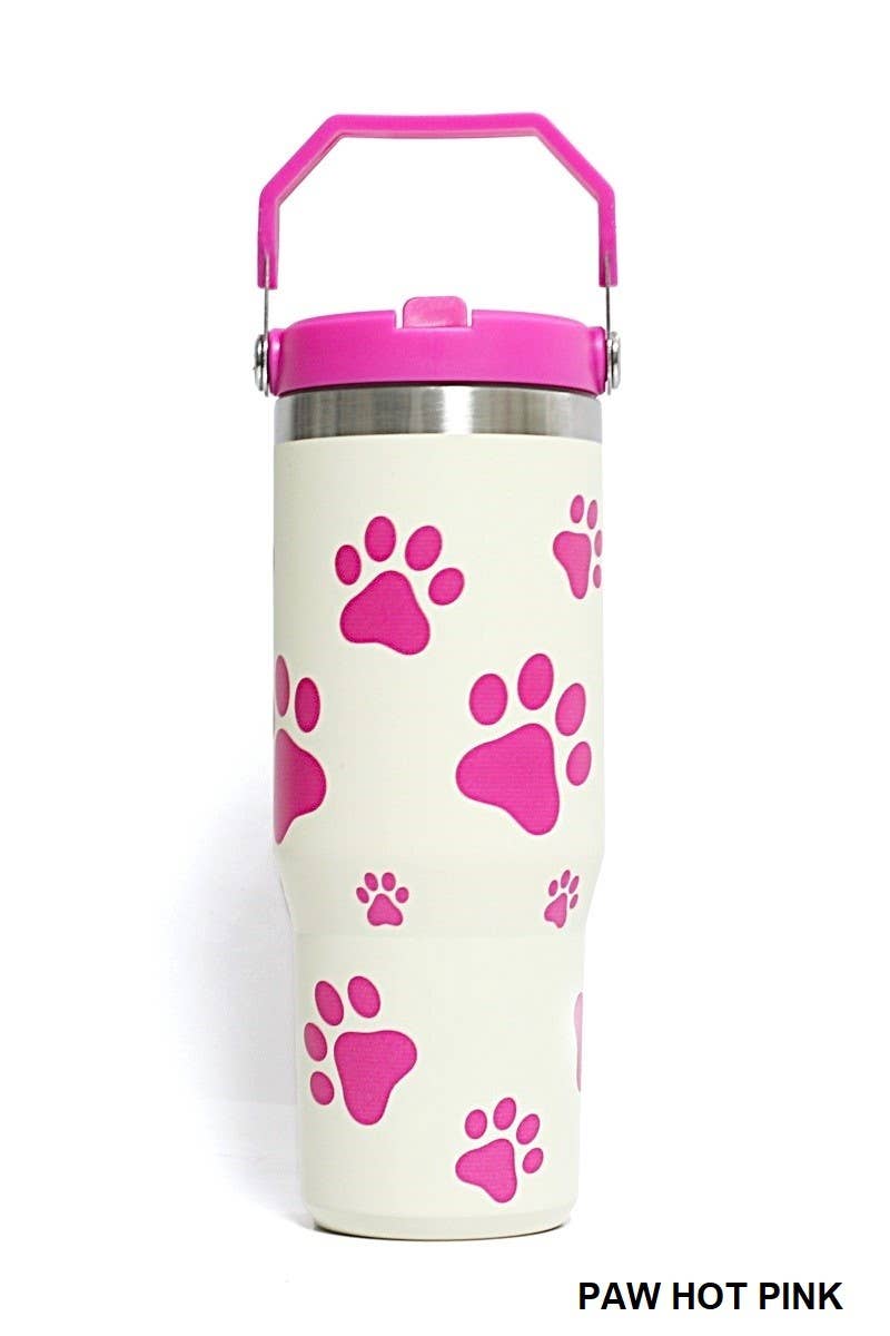 Mardi Gras Swirl 30 OZ STAINLESS STEEL FLIP STRAW TUMBLER- MARDI GRAS SWIRL