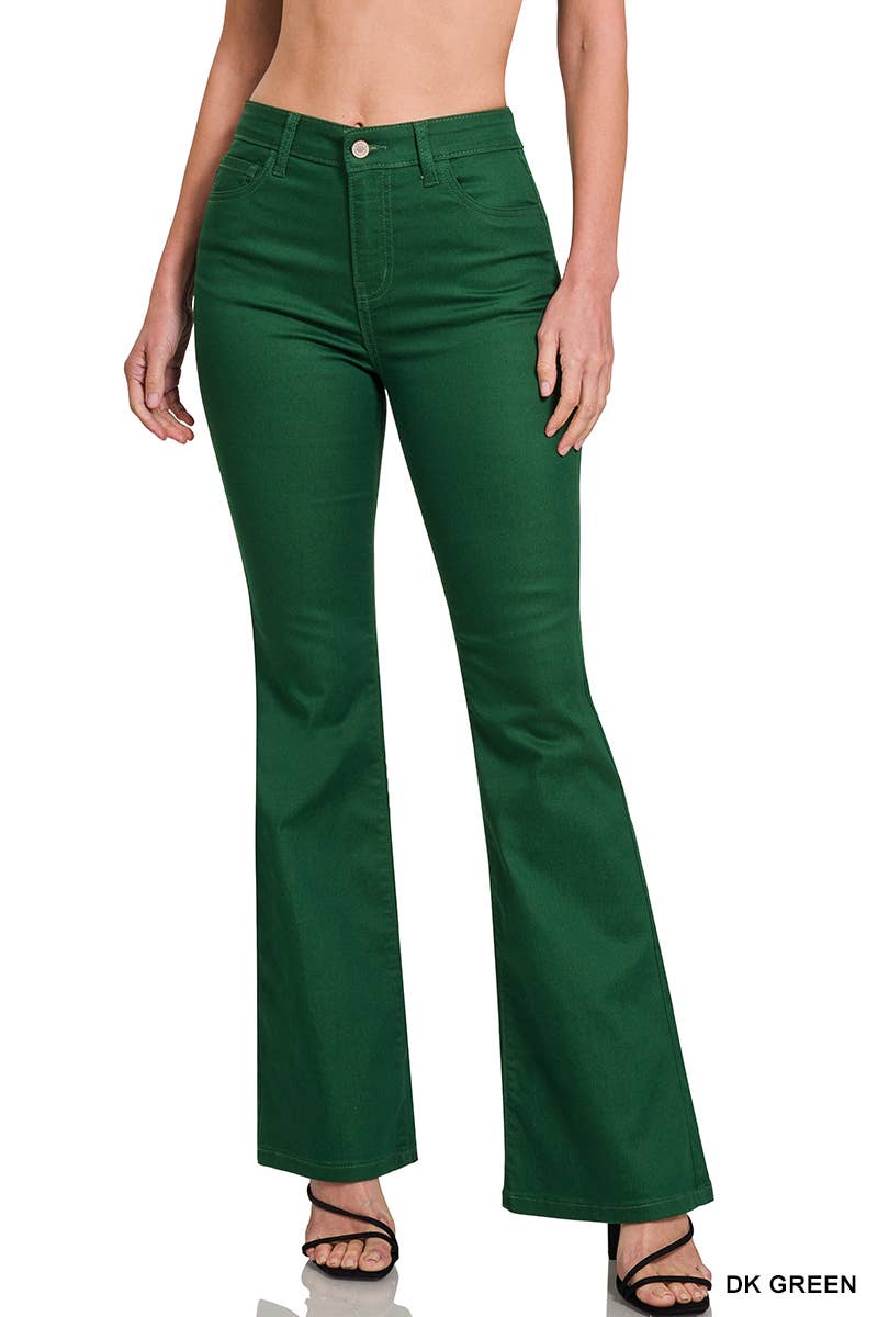 High Rise Bootcut Color Denim Pants