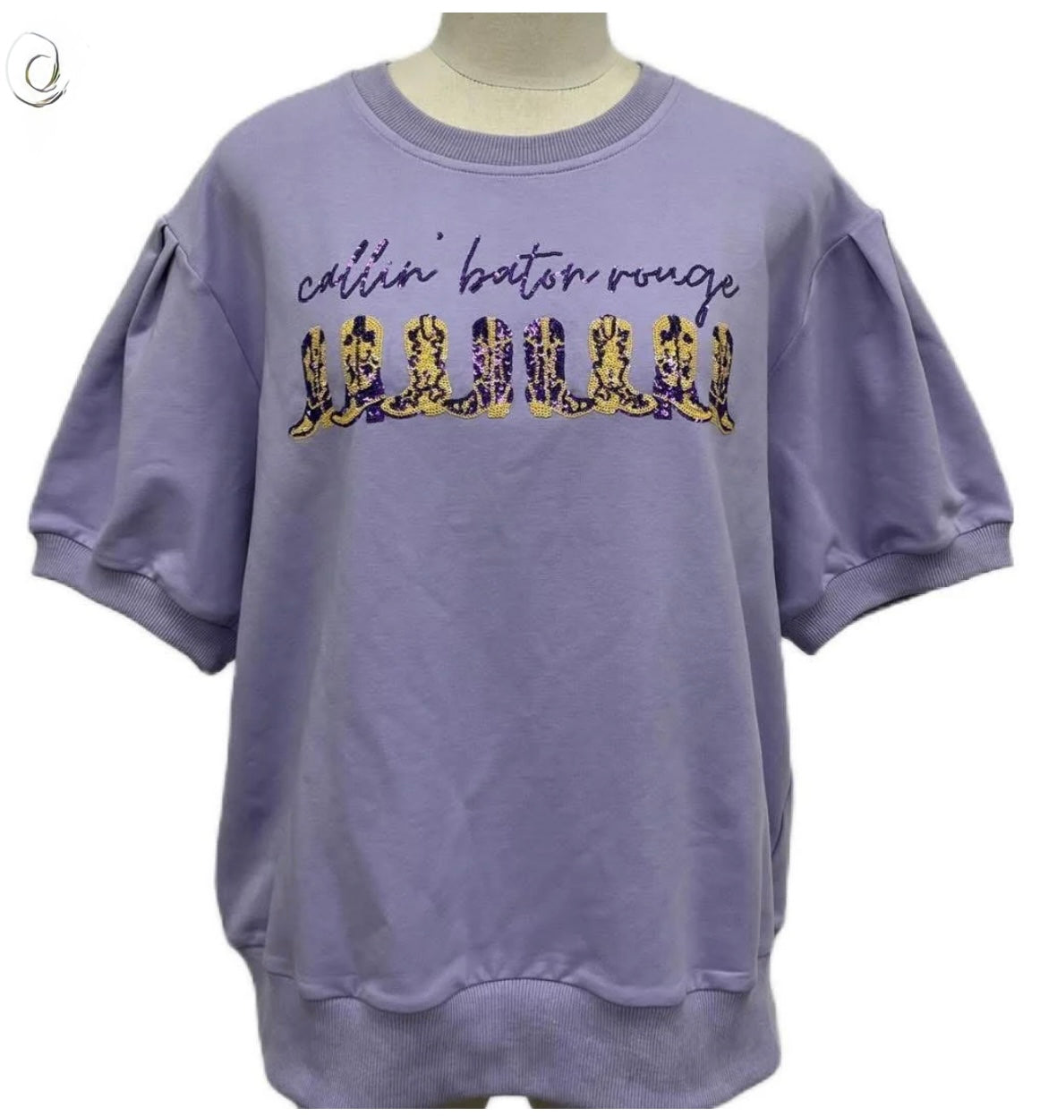 Callin’ Baton Rouge with Boots Sequin Tee