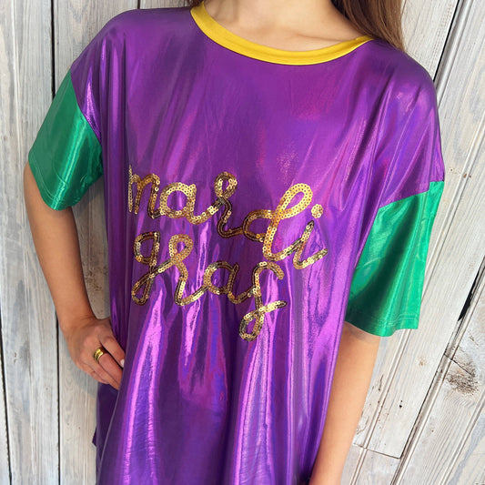 Mardi Gras Metallic Sequin Tunic