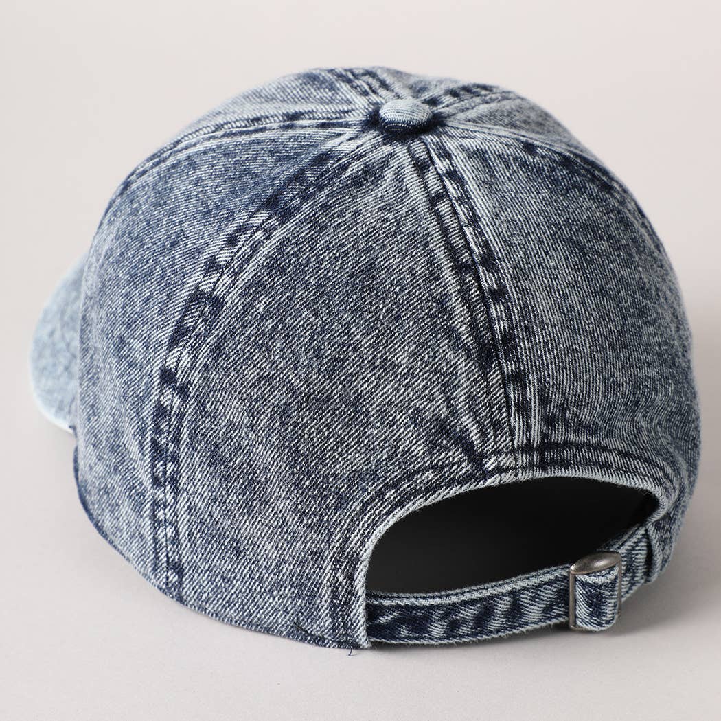 USA Letter Chenille Patch Baseball Cap- Light Blue
