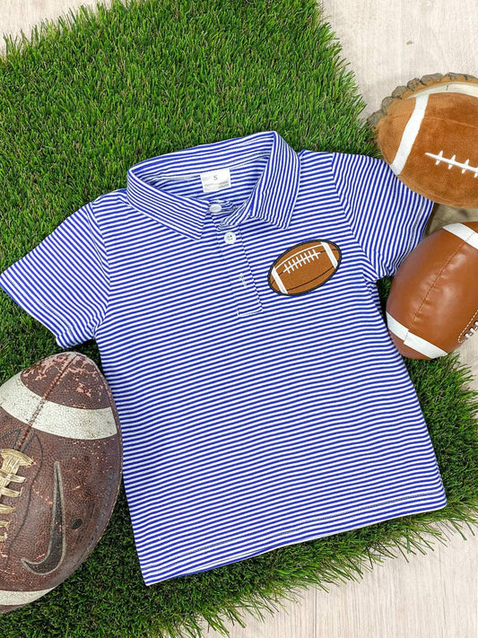 Royal Blue Classic Striped Football Boys Top