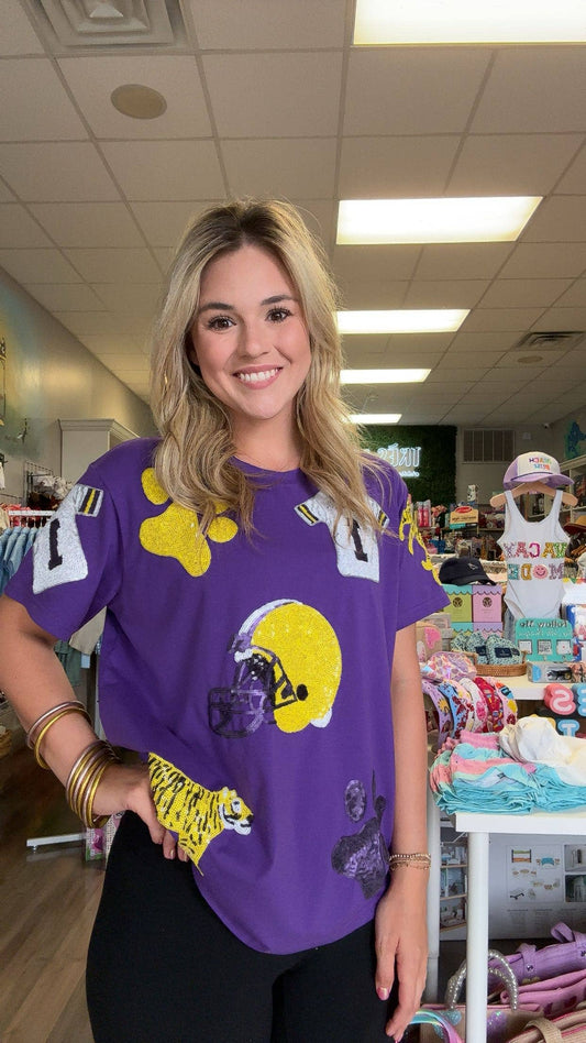 Purple Game Day Sequin T-Shirt