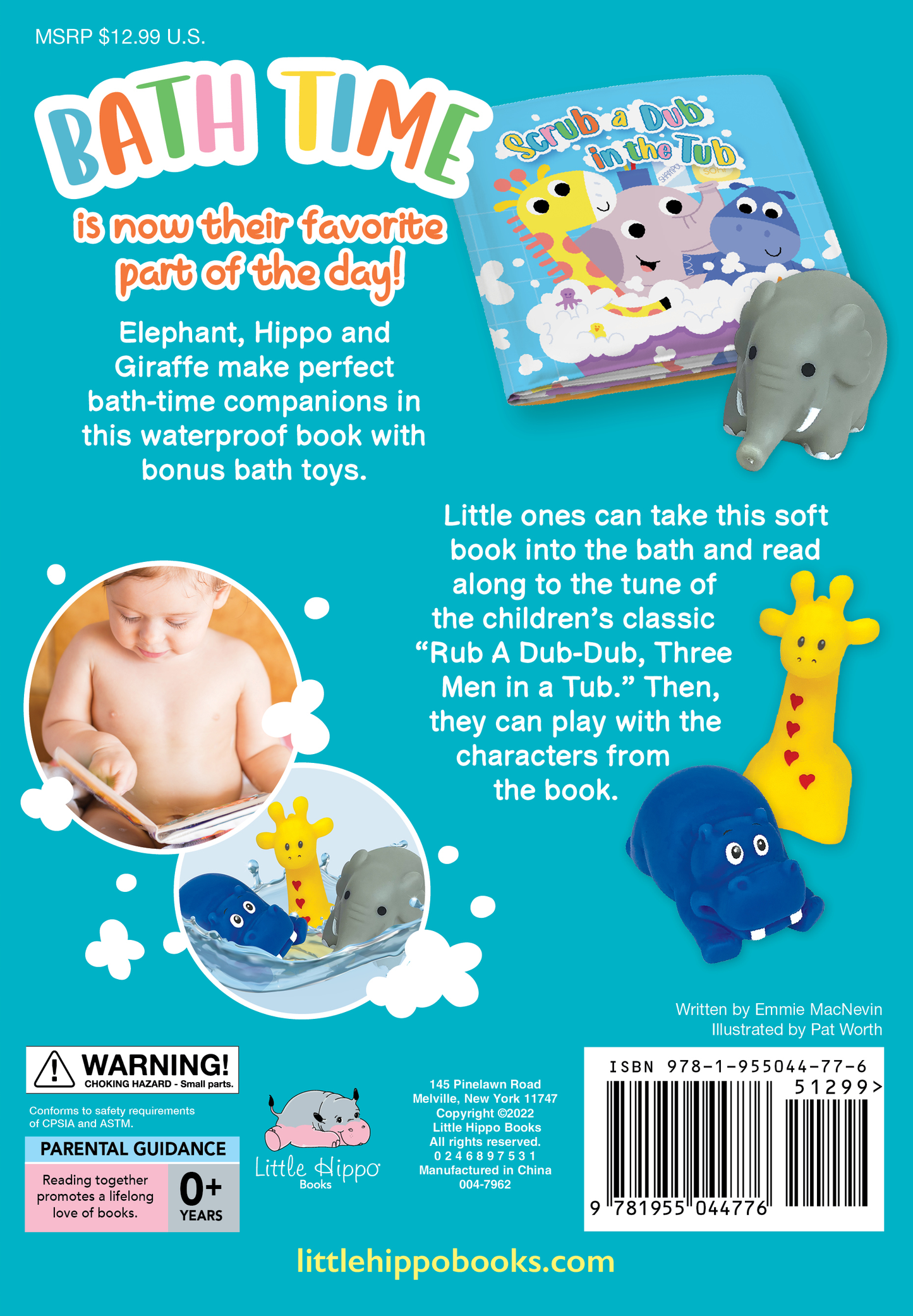 Scrub-A-Dub in the Tub - Children's Waterproof Bath Book and Toy Set