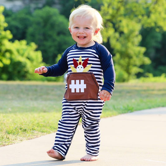 Boys Turkey Football Romper