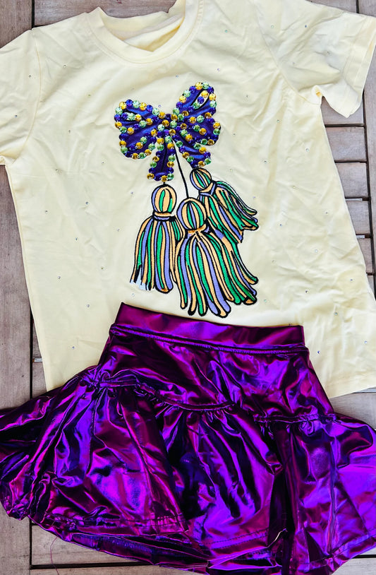 Rhinestone Mardi Gras Tassels Tee