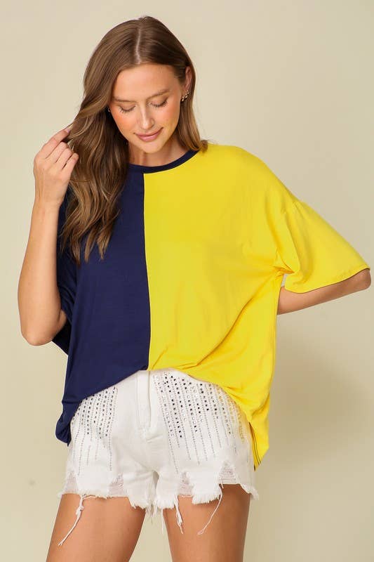 Game Day Multi Color Knit Top- Deep Red/ White