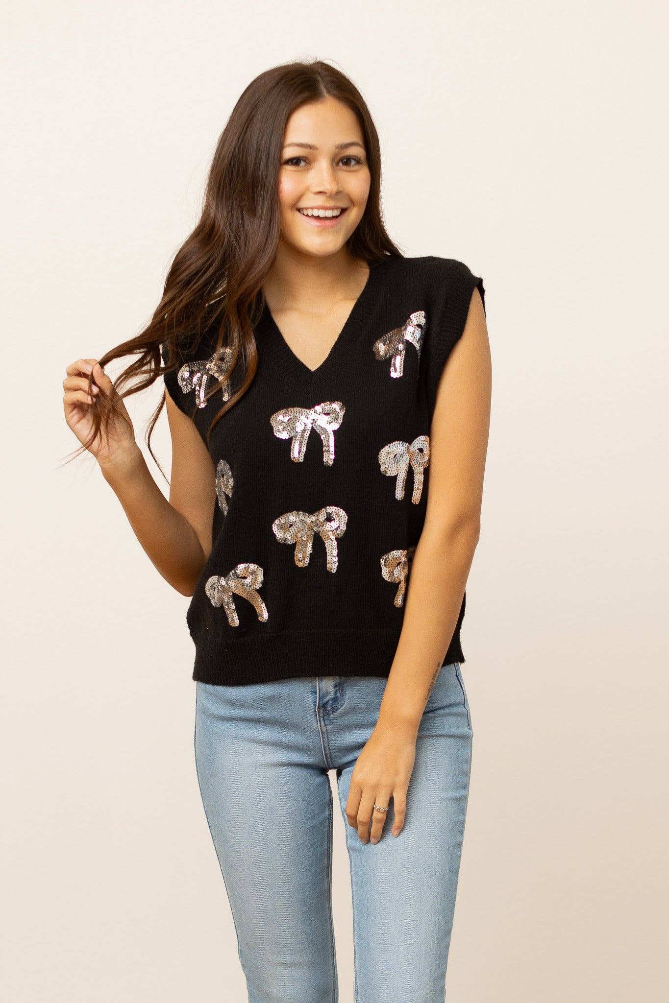 Midnight Bows Vest- Black