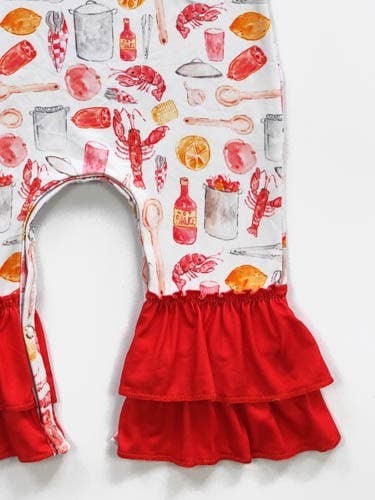 Crawfish Boil Baby Romper Girls